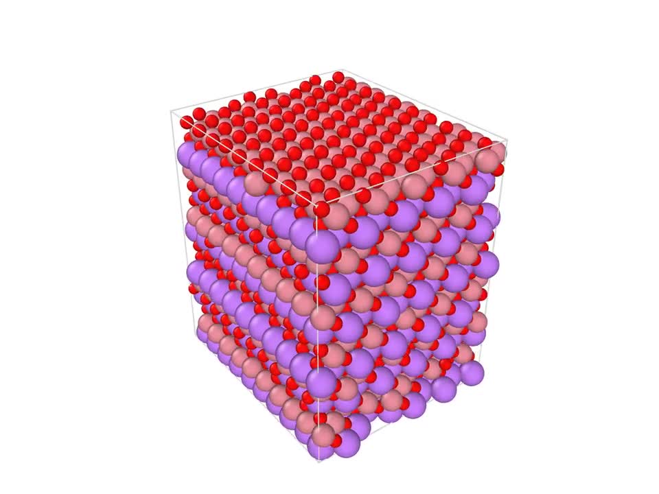 The cathode's layered crystal structure